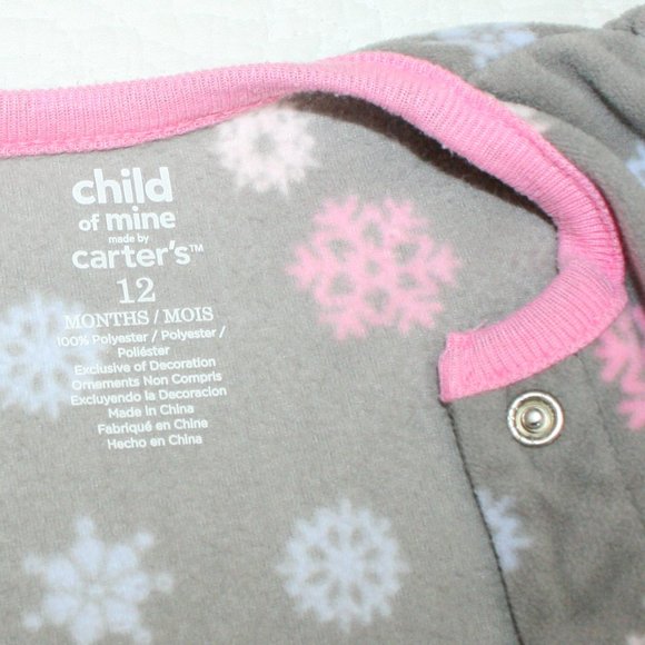 5/$20 Baby girl fleece sleeper 12 months - Picture 11 of 15